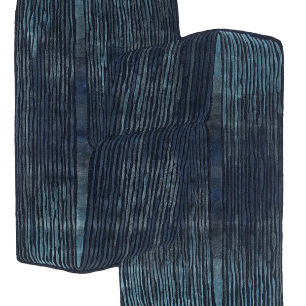 Carpet For Living room 6x9 Feet Blue Wool and Viscose Irregular Abstract Rug