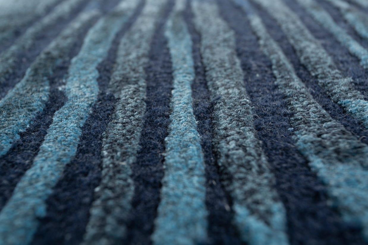 Carpet For Living room 6x9 Feet Blue Wool and Viscose Irregular Abstract Rug