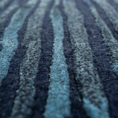 Carpet For Living room 6x9 Feet Blue Wool and Viscose Irregular Abstract Rug