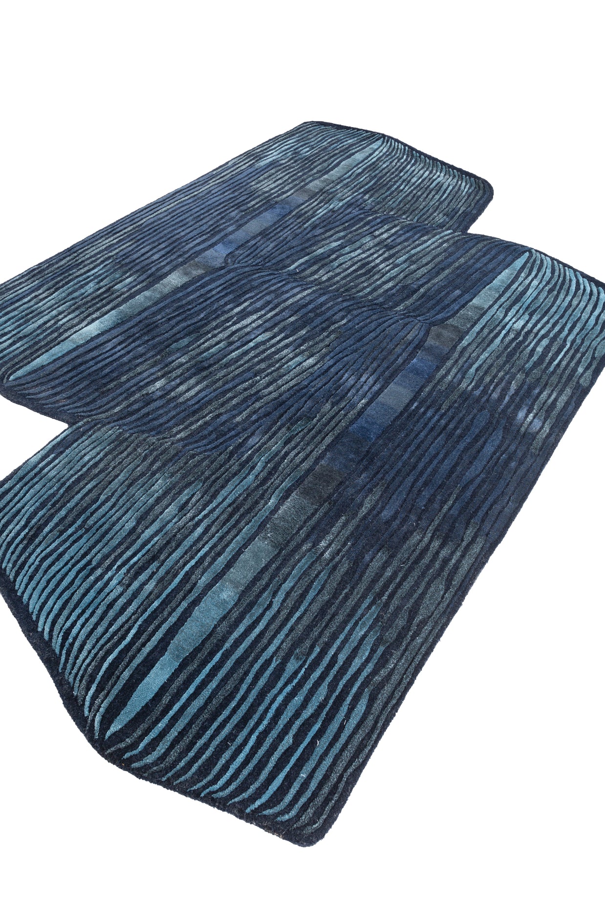 Carpet For Living room 6x9 Feet Blue Wool and Viscose Irregular Abstract Rug