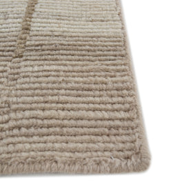 Carpet For Living room 8x10 Feet Beige and Brown Wool Rectangle Geometric and Stripes Rug