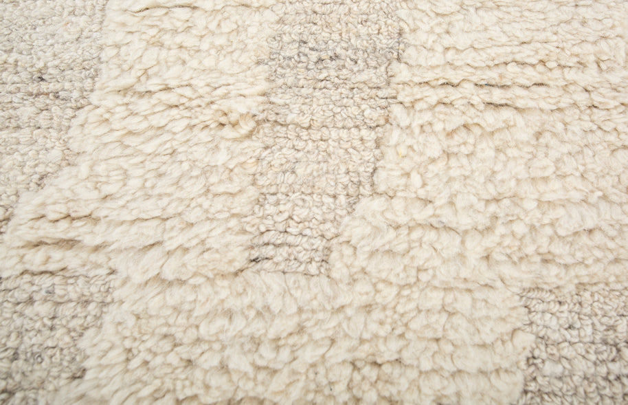 Carpet For Living room 5X8 Feet Ivory Wool & Viscose Rectangle Moroccan And Tribal Rug - I MEAN DESIGN