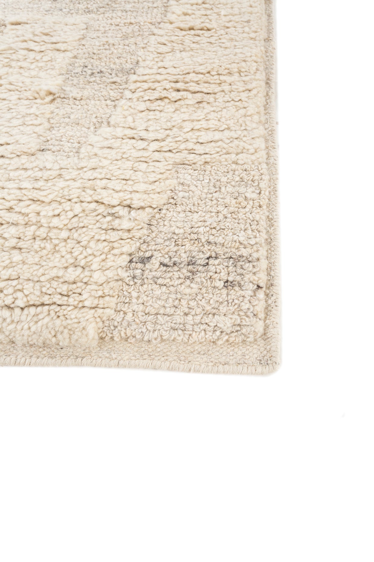 Carpet For Living room 5X8 Feet Ivory Wool & Viscose Rectangle Moroccan And Tribal Rug