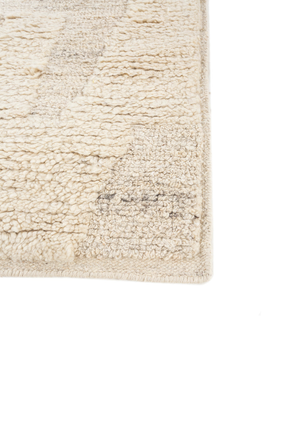 Carpet For Living room 5X8 Feet Ivory Wool & Viscose Rectangle Moroccan And Tribal Rug - I MEAN DESIGN