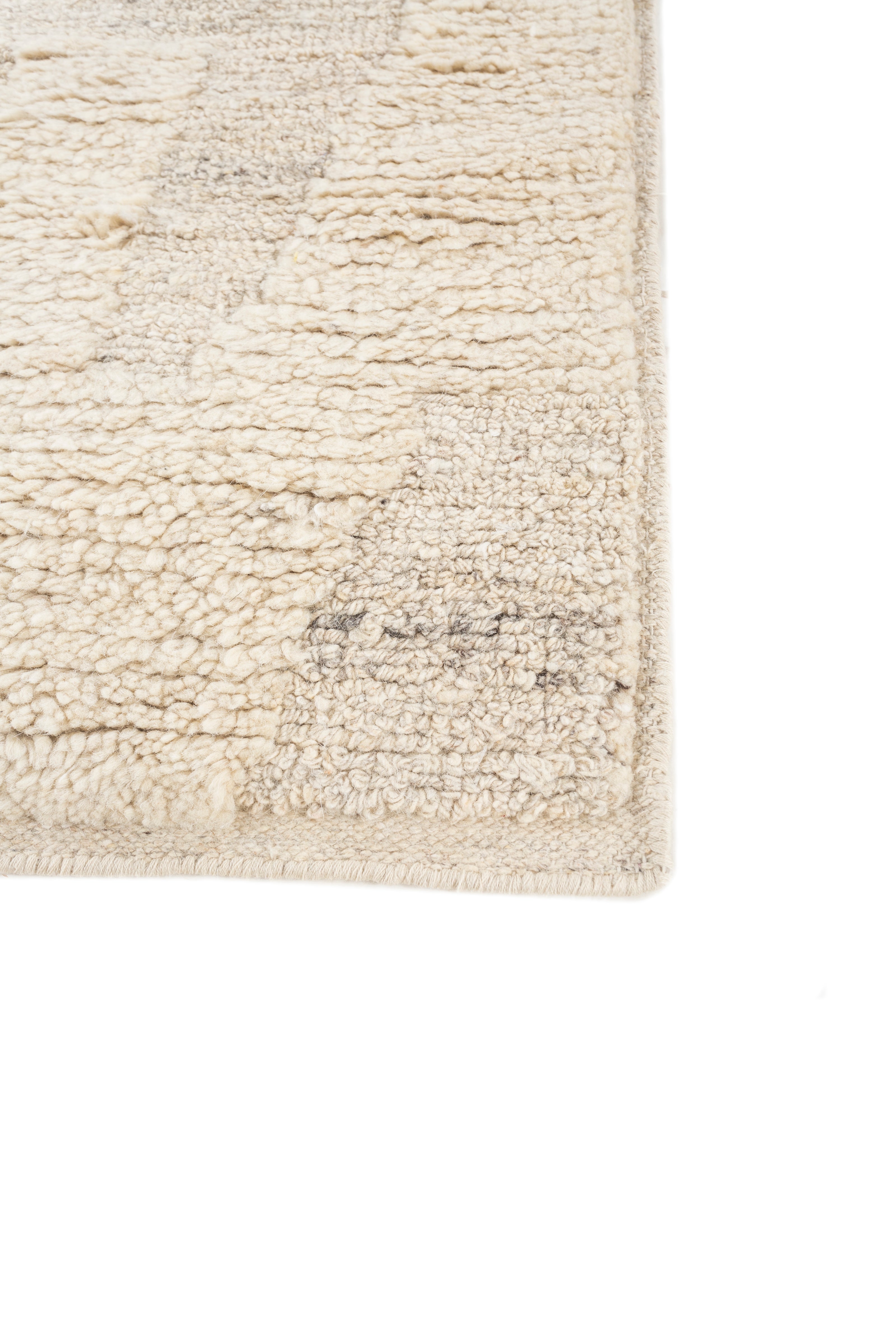 Carpet For Living room 5X8 Feet Ivory Wool & Viscose Rectangle Moroccan And Tribal Rug