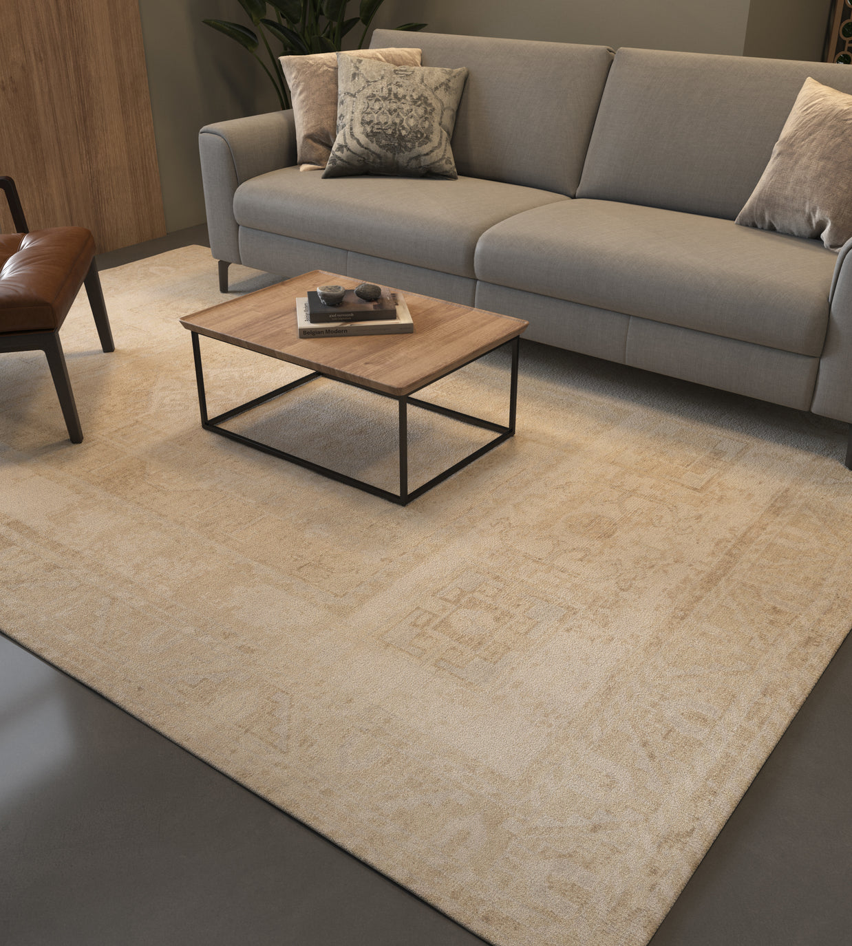 Carpet For Living room 6x9 Feet Ivory Wool Rectangle Oriental and Traditional Rug