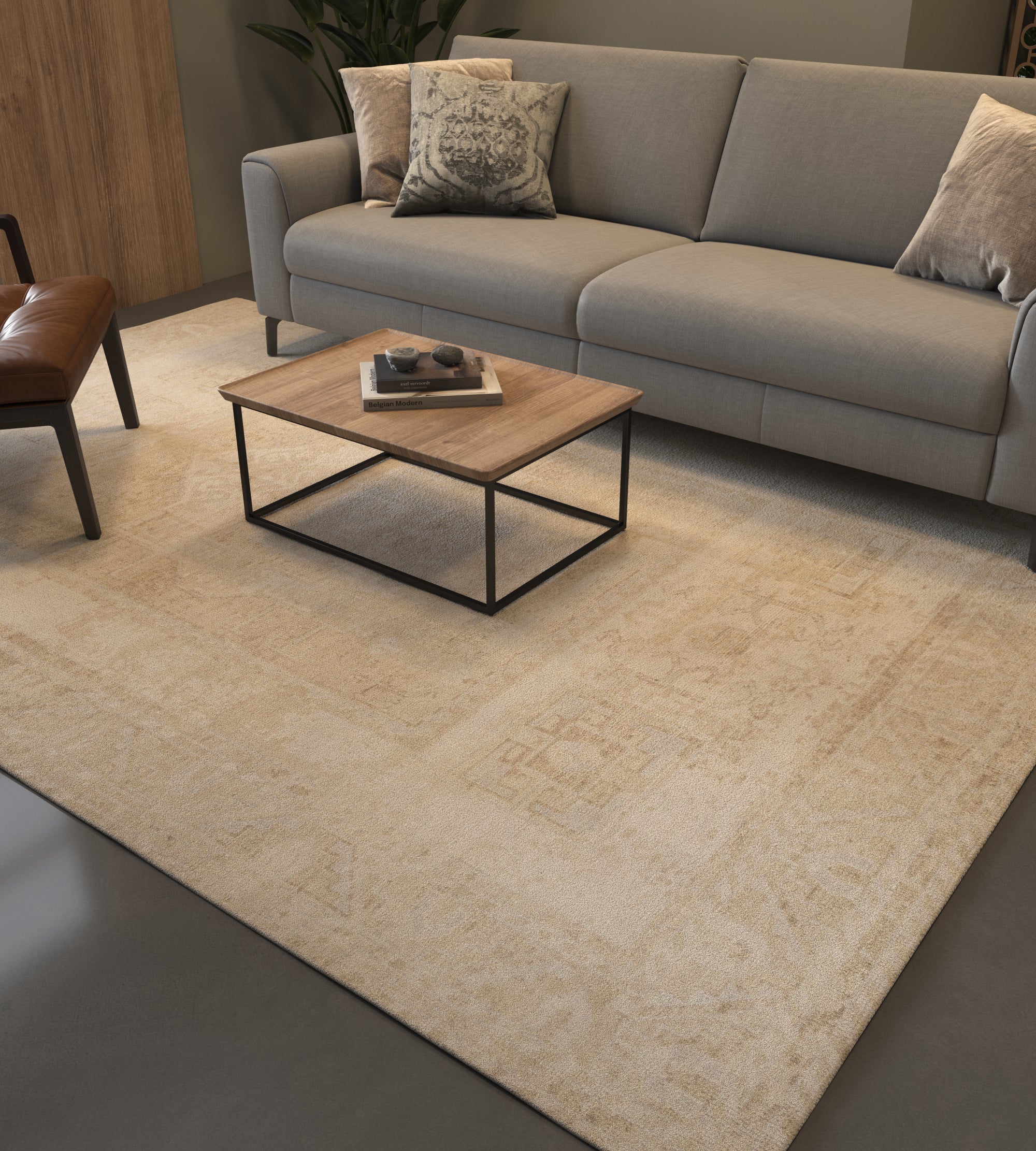 Carpet For Living room 6x9 Feet Ivory Wool Rectangle Oriental and Traditional Rug