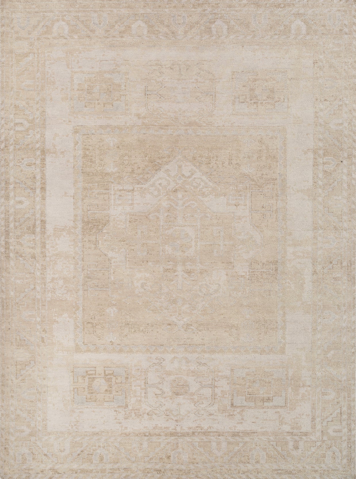 Carpet For Living room 6x9 Feet Ivory Wool Rectangle Oriental and Traditional Rug