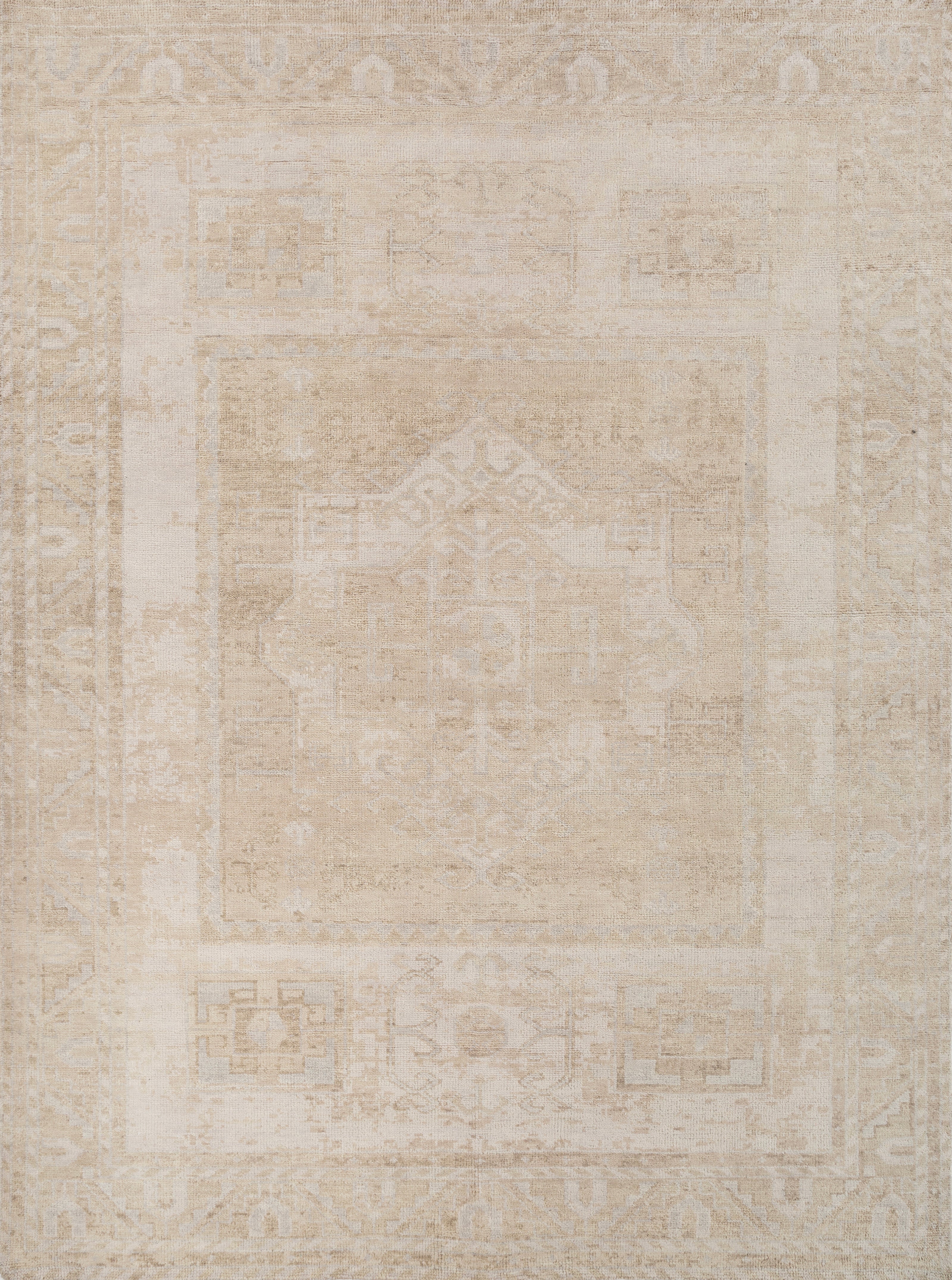 Carpet For Living room 6x9 Feet Ivory Wool Rectangle Oriental and Traditional Rug