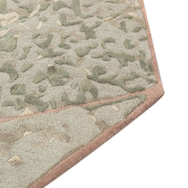 Carpet For Living room 6'3x5'11 Feet Green Wool and Viscose Irregular Abstract Rug