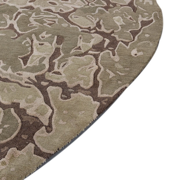 Carpet For Living room 6x9 Feet Beige and Brown Wool and Viscose Irregular Abstract Rug