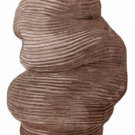 Carpet For Living room 6x9 Feet Beige and Brown Wool and Viscose Irregular Abstract Rug