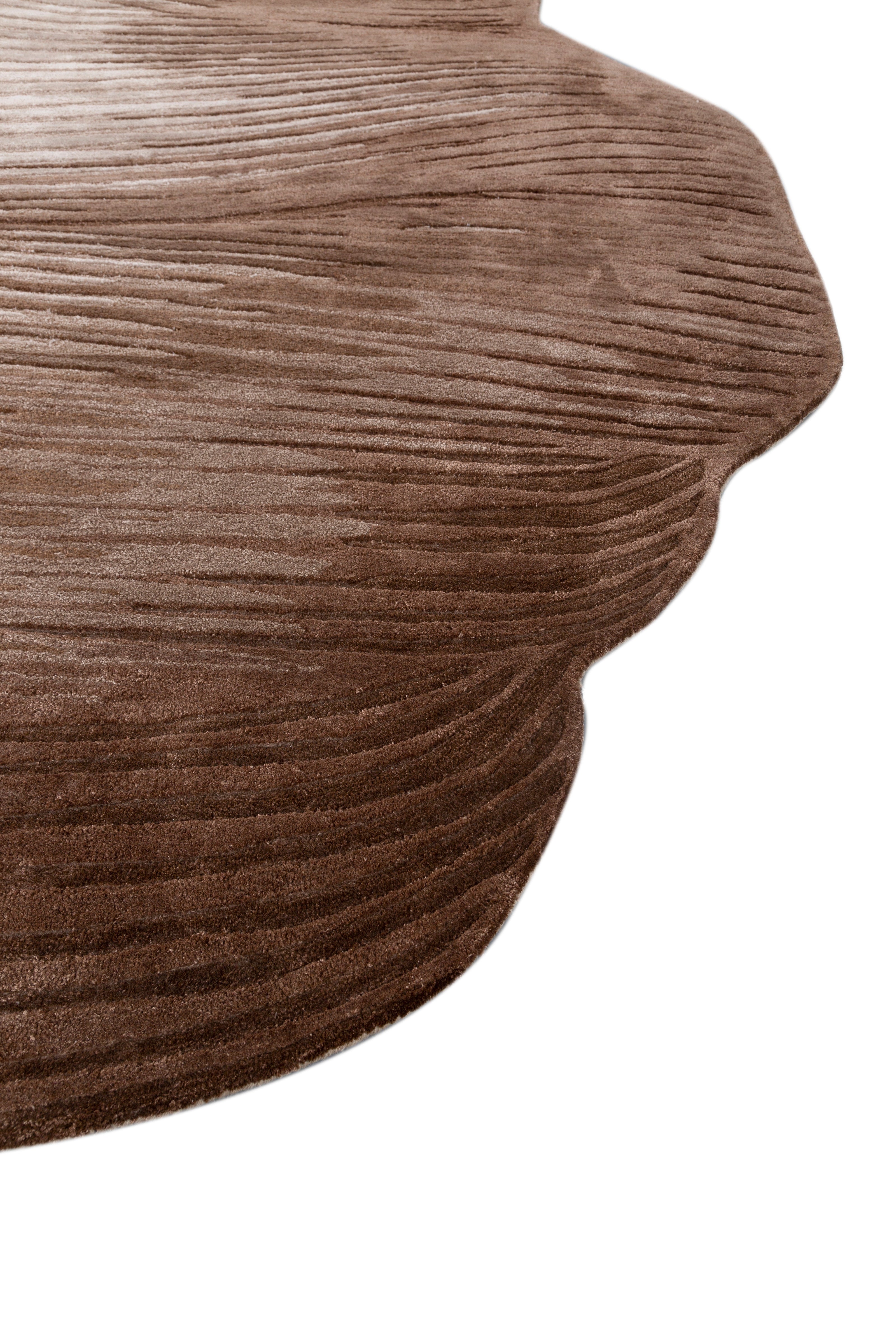 Carpet For Living room 6x9 Feet Beige and Brown Wool and Viscose Irregular Abstract Rug - I MEAN DESIGN