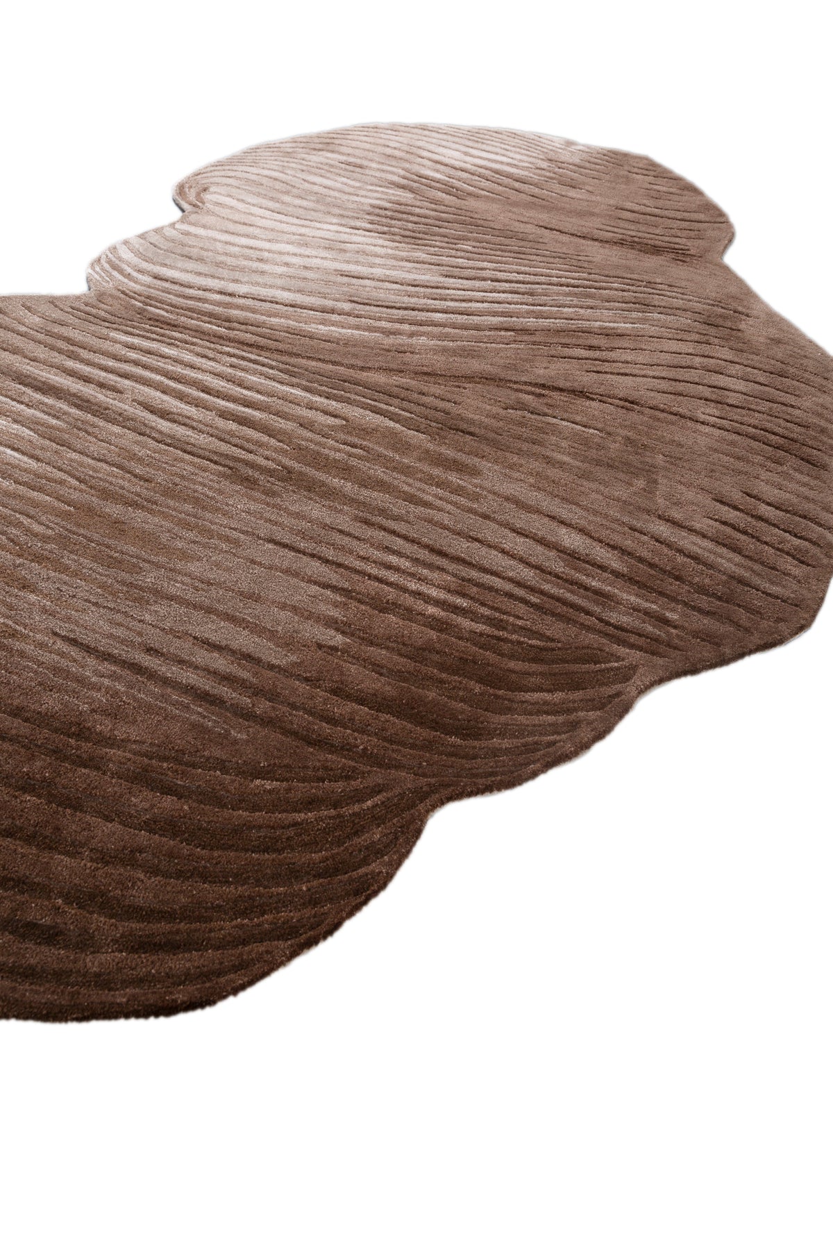 Carpet For Living room 6x9 Feet Beige and Brown Wool and Viscose Irregular Abstract Rug - I MEAN DESIGN
