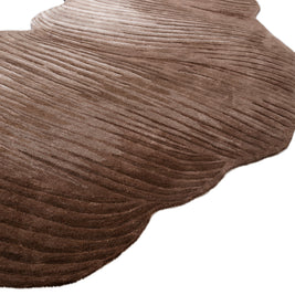 Carpet For Living room 6x9 Feet Beige and Brown Wool and Viscose Irregular Abstract Rug - I MEAN DESIGN