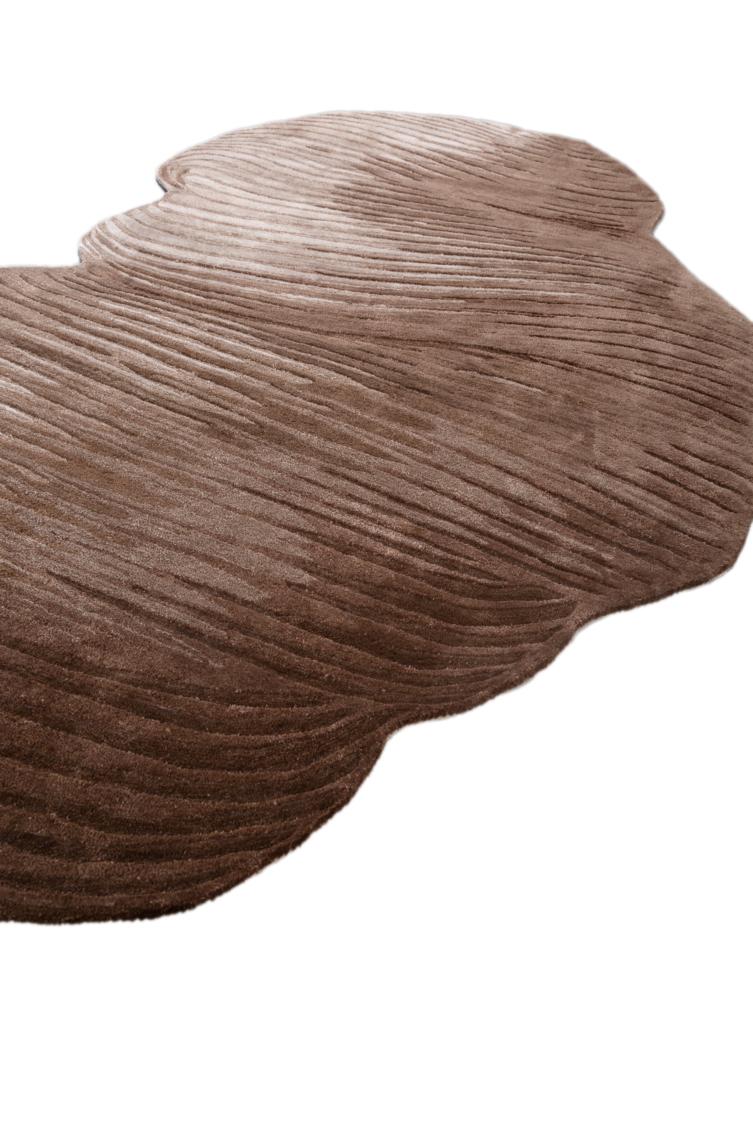 Carpet For Living room 6x9 Feet Beige and Brown Wool and Viscose Irregular Abstract Rug - I MEAN DESIGN