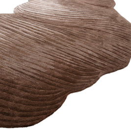 Carpet For Living room 6x9 Feet Beige and Brown Wool and Viscose Irregular Abstract Rug