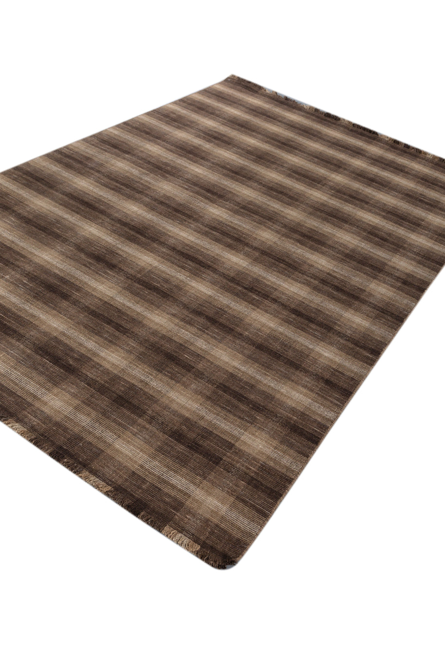 Carpet For Living room 5X8 Feet Beige And Brown Wool Rectangle Abstract Rug - I MEAN DESIGN