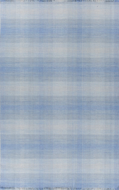 Carpet For Living room 5X8 Feet Blue Wool Rectangle Abstract Rug