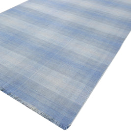 Carpet For Living room 5X8 Feet Blue Wool Rectangle Abstract Rug