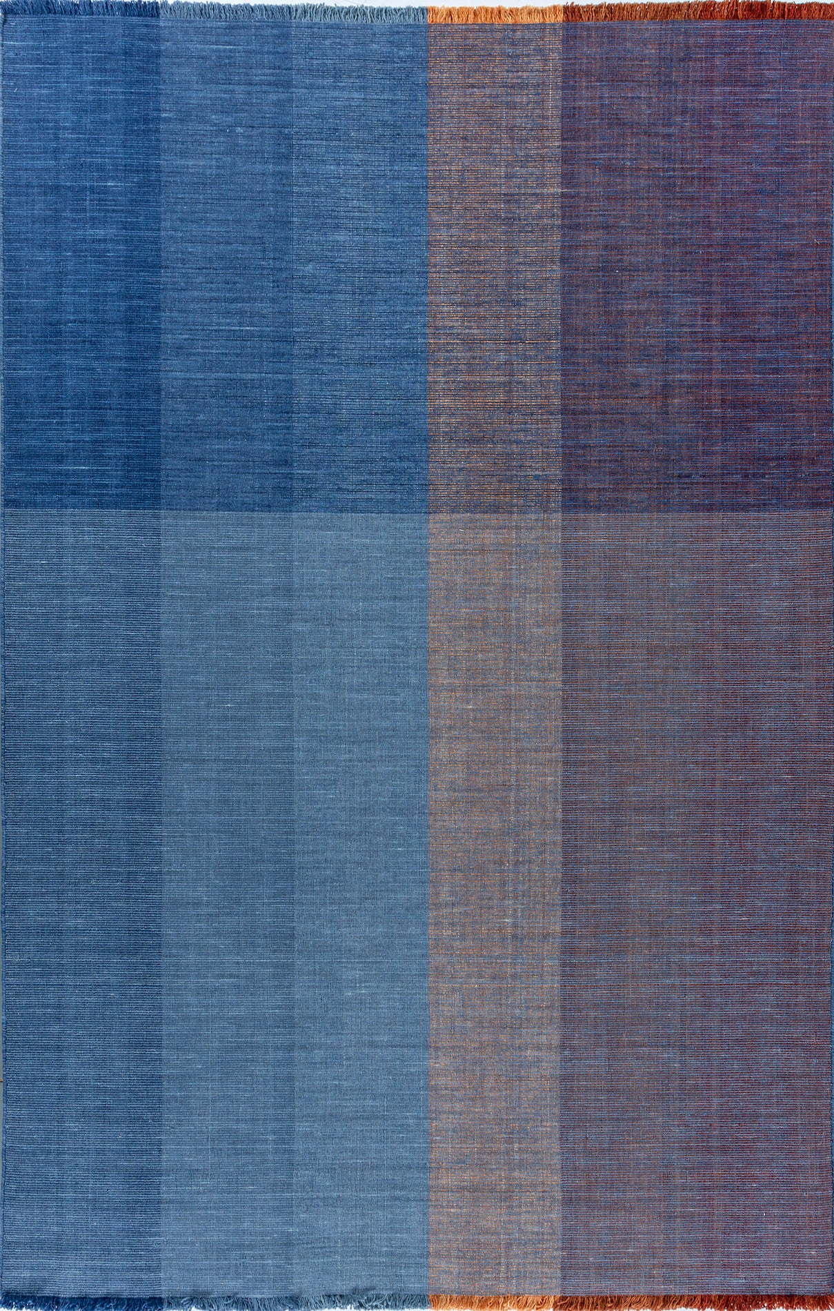Carpet For Living room 6X9 Feet Blue Wool Rectangle Abstract Rug