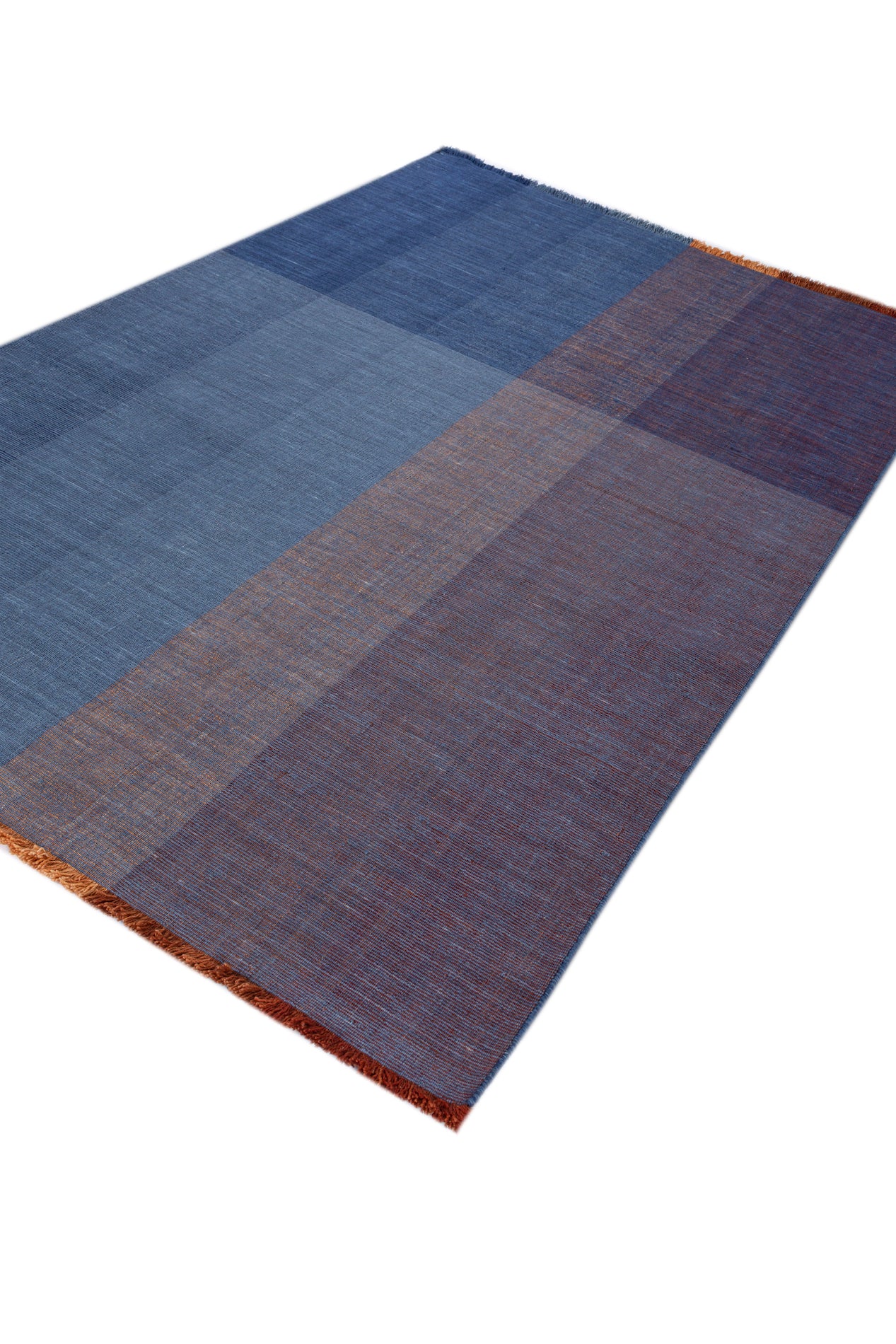 Carpet For Living room 6X9 Feet Blue Wool Rectangle Abstract Rug
