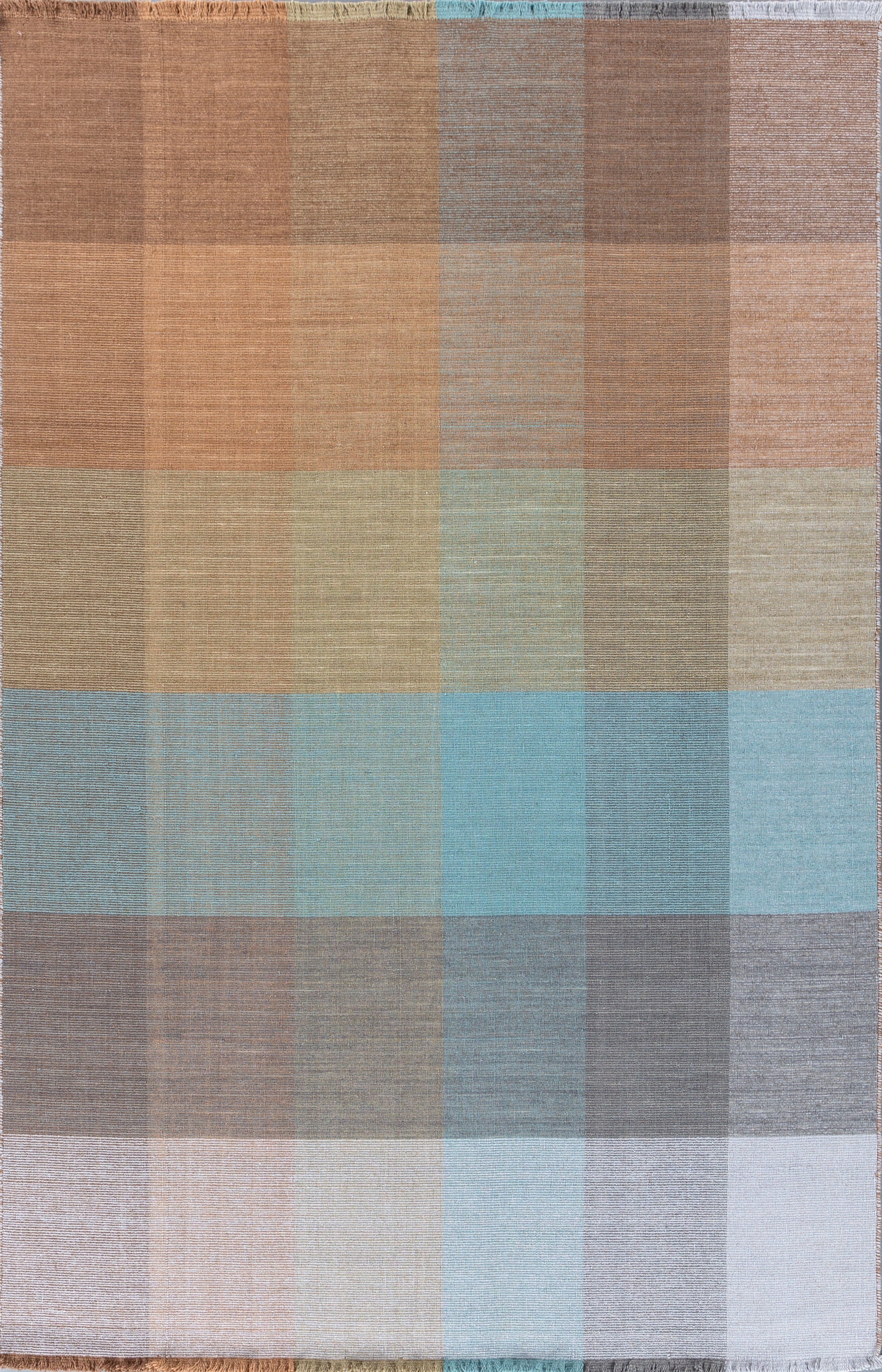 Carpet For Living Room 6X9 Feet Beige And Brown Wool Rectangle Abstract Rug