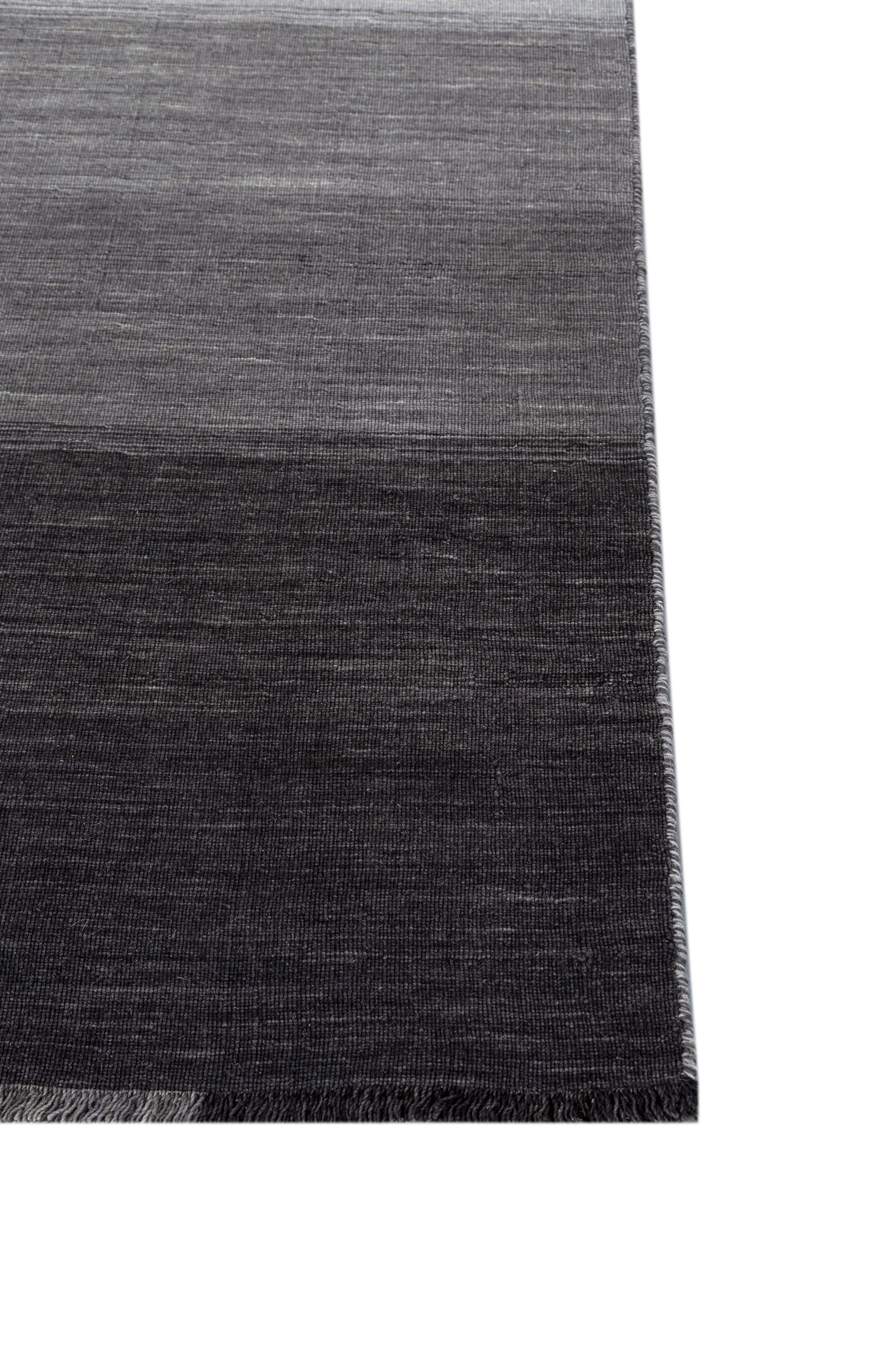 Carpet For Living room 6X9 Feet Grey And Black Wool Rectangle Abstract Rug