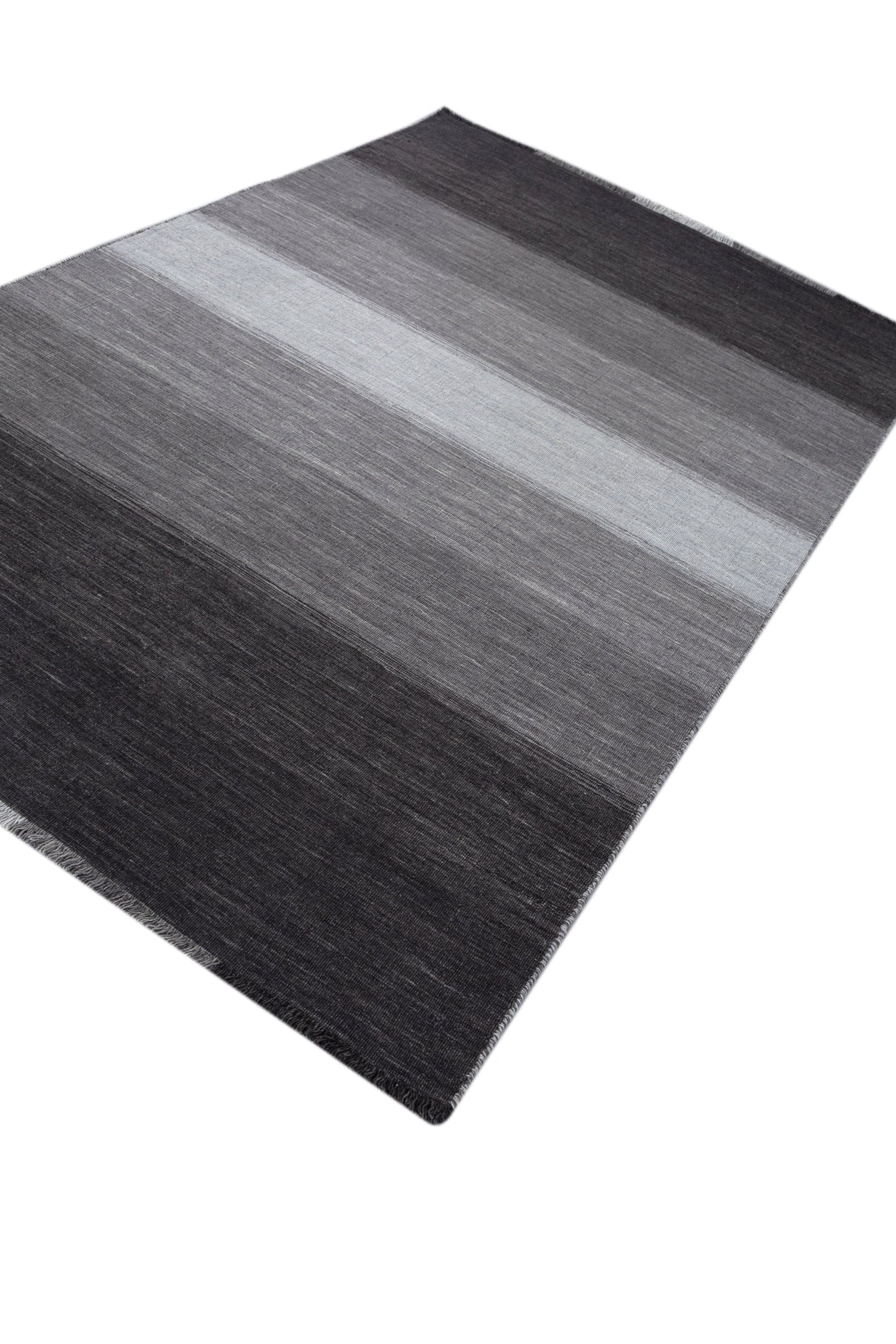 Carpet For Living room 6X9 Feet Grey And Black Wool Rectangle Abstract Rug