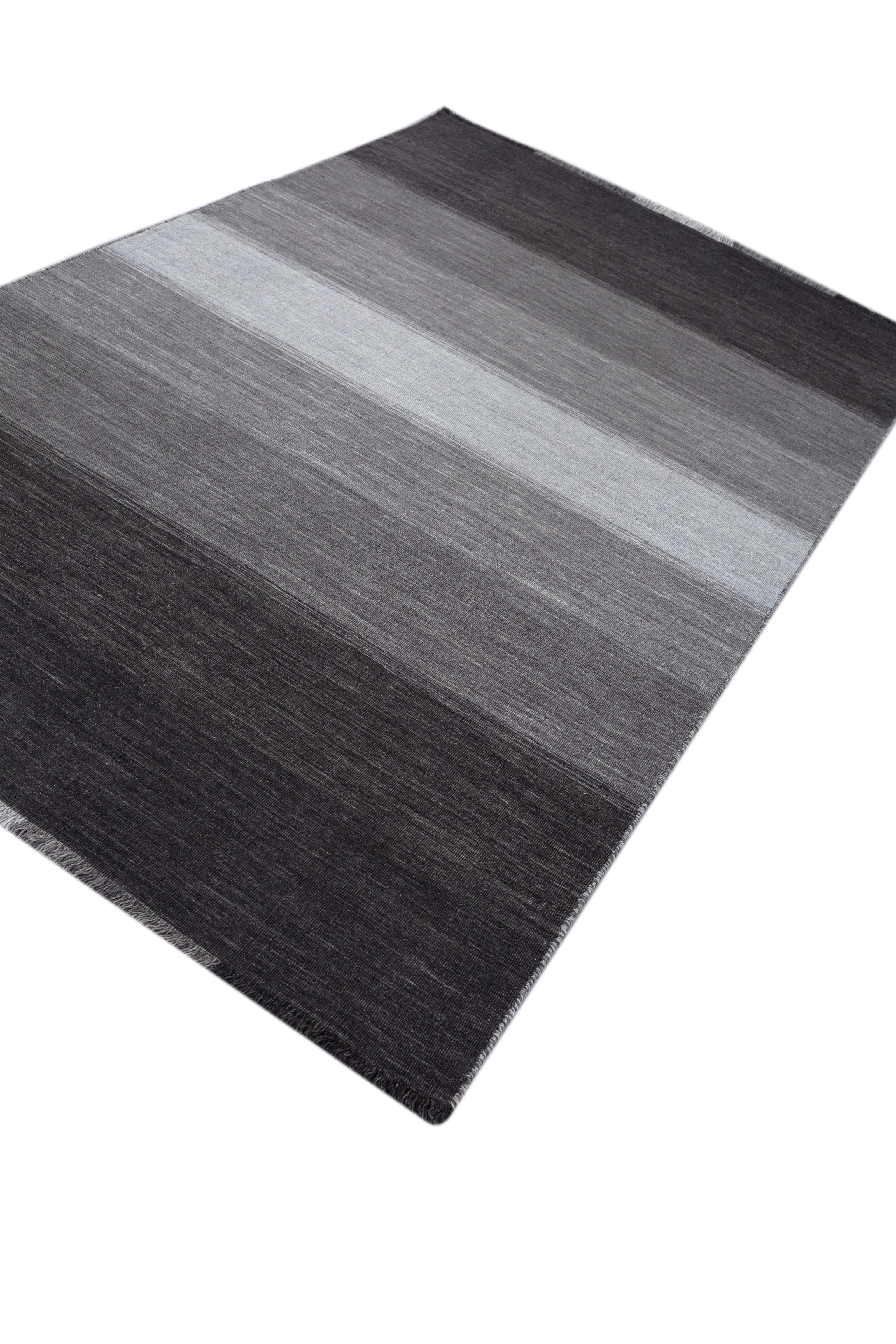 Carpet For Living room 6X9 Feet Grey And Black Wool Rectangle Abstract Rug