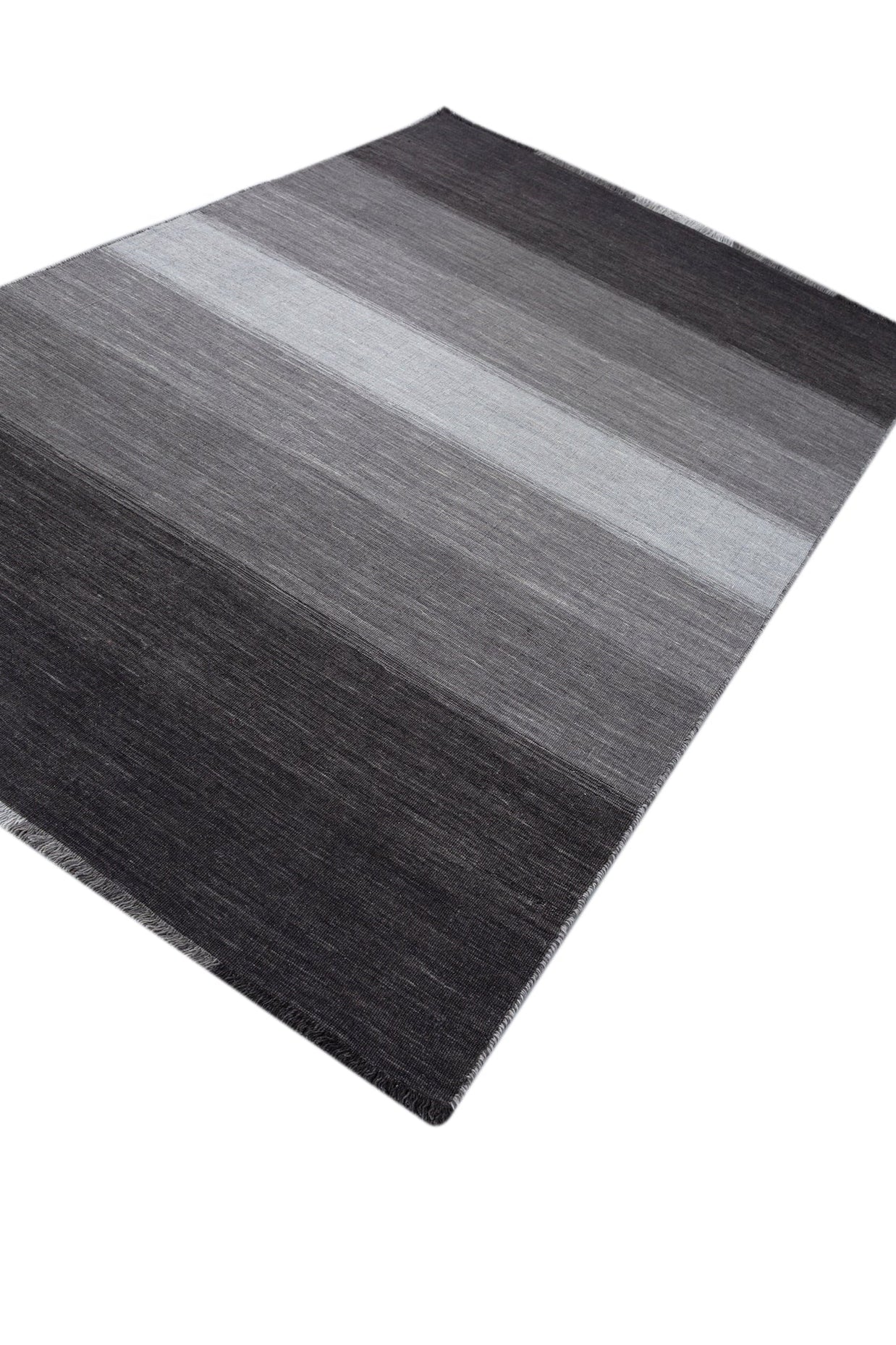 Carpet For Living room 6X9 Feet Grey And Black Wool Rectangle Abstract Rug