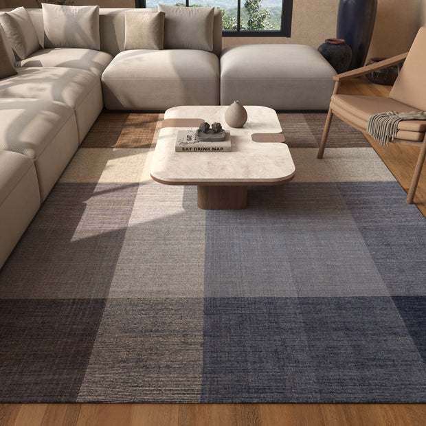 Carpet For Living room 6X9 Feet Beige And Brown Wool Rectangle Abstract Rug