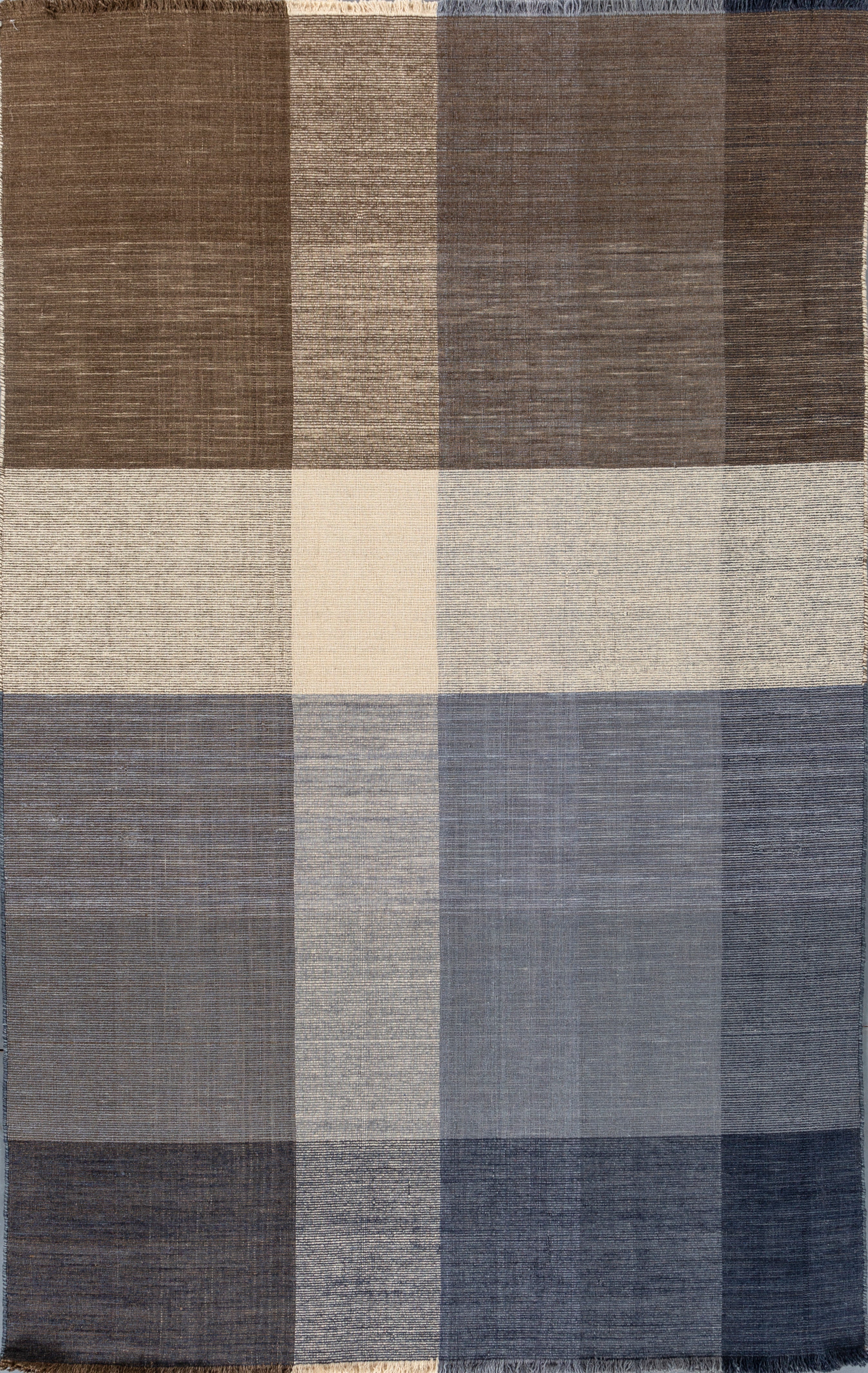 Carpet For Living room 6X9 Feet Beige And Brown Wool Rectangle Abstract Rug