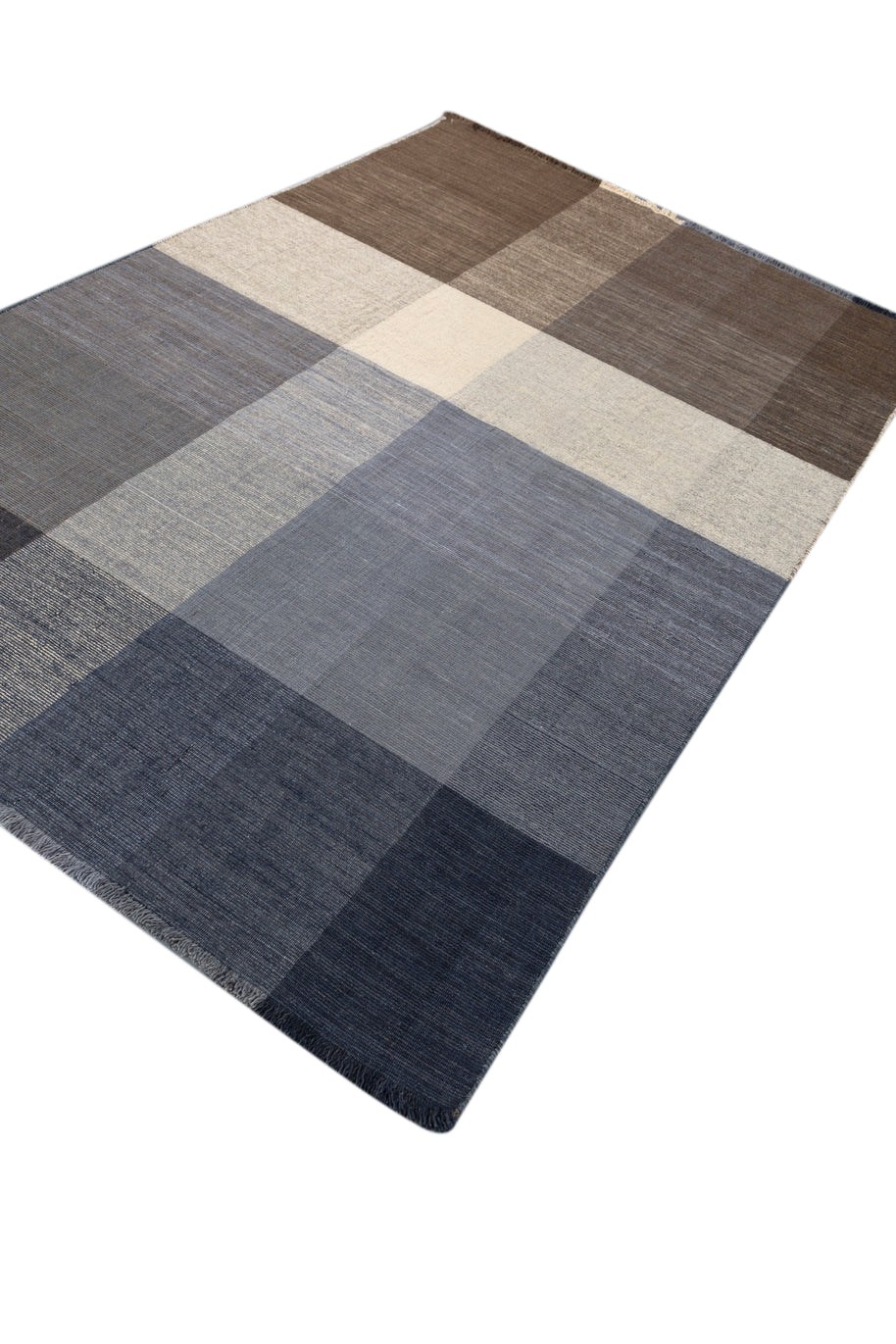 Carpet For Living room 6X9 Feet Beige And Brown Wool Rectangle Abstract Rug - I MEAN DESIGN