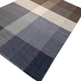 Carpet For Living room 6X9 Feet Beige And Brown Wool Rectangle Abstract Rug
