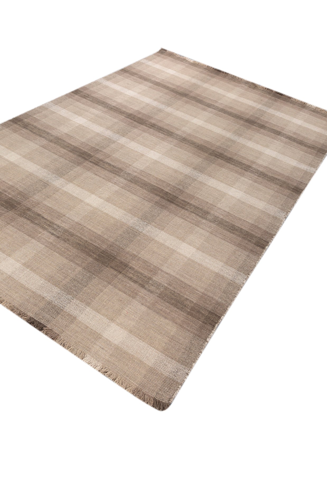 Carpet For Living room 6X9 Feet Beige And Brown Wool Rectangle Abstract Rug