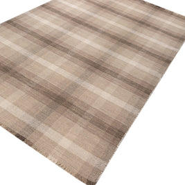 Carpet For Living room 6X9 Feet Beige And Brown Wool Rectangle Abstract Rug