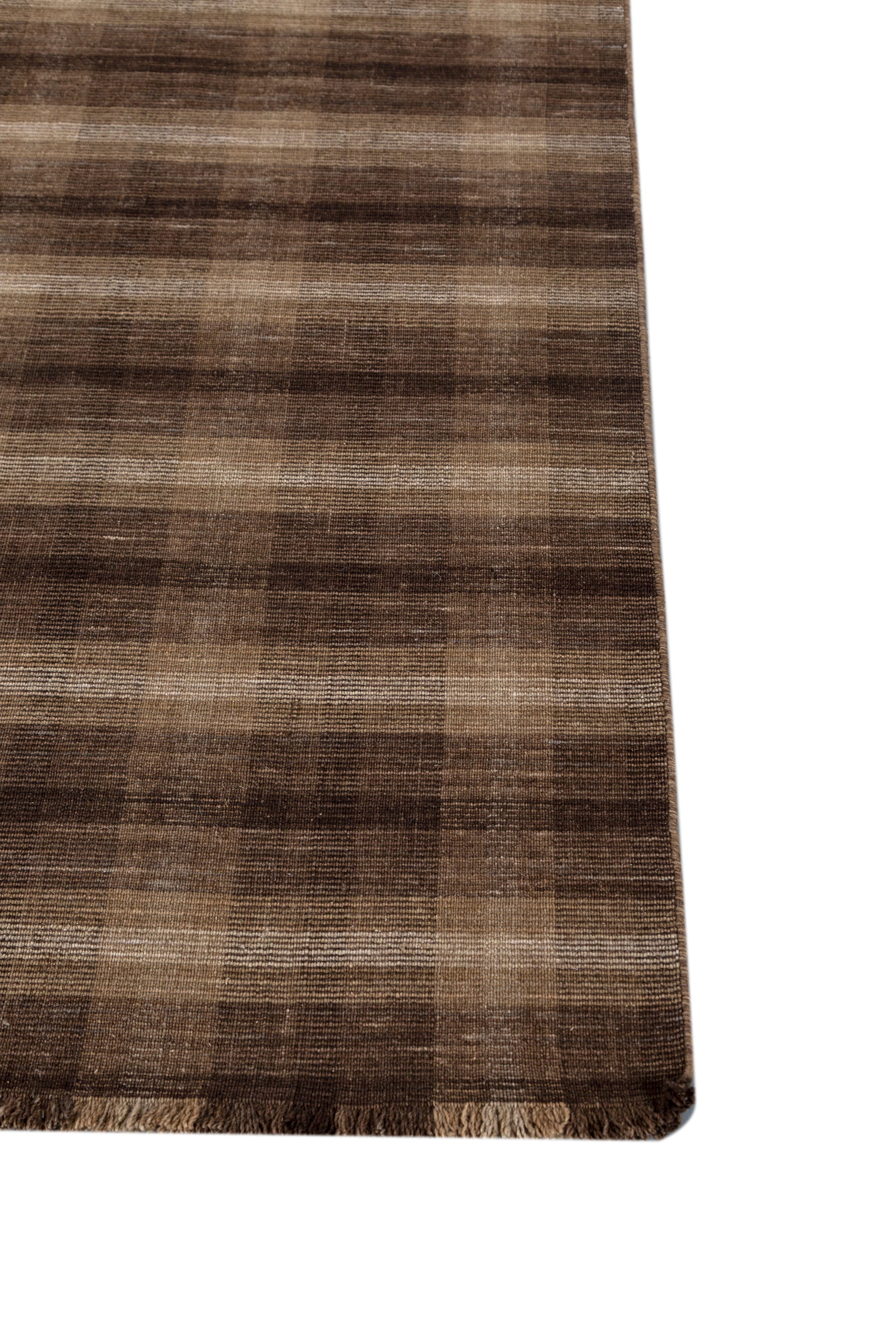 Carpet For Living room 6X9 Feet Beige And Brown Wool Rectangle Abstract Rug - I MEAN DESIGN