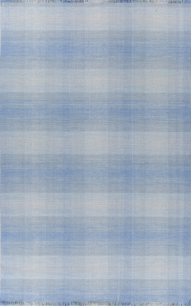 Carpet For Living room 6X9 Feet Blue Wool Rectangle Abstract Rug