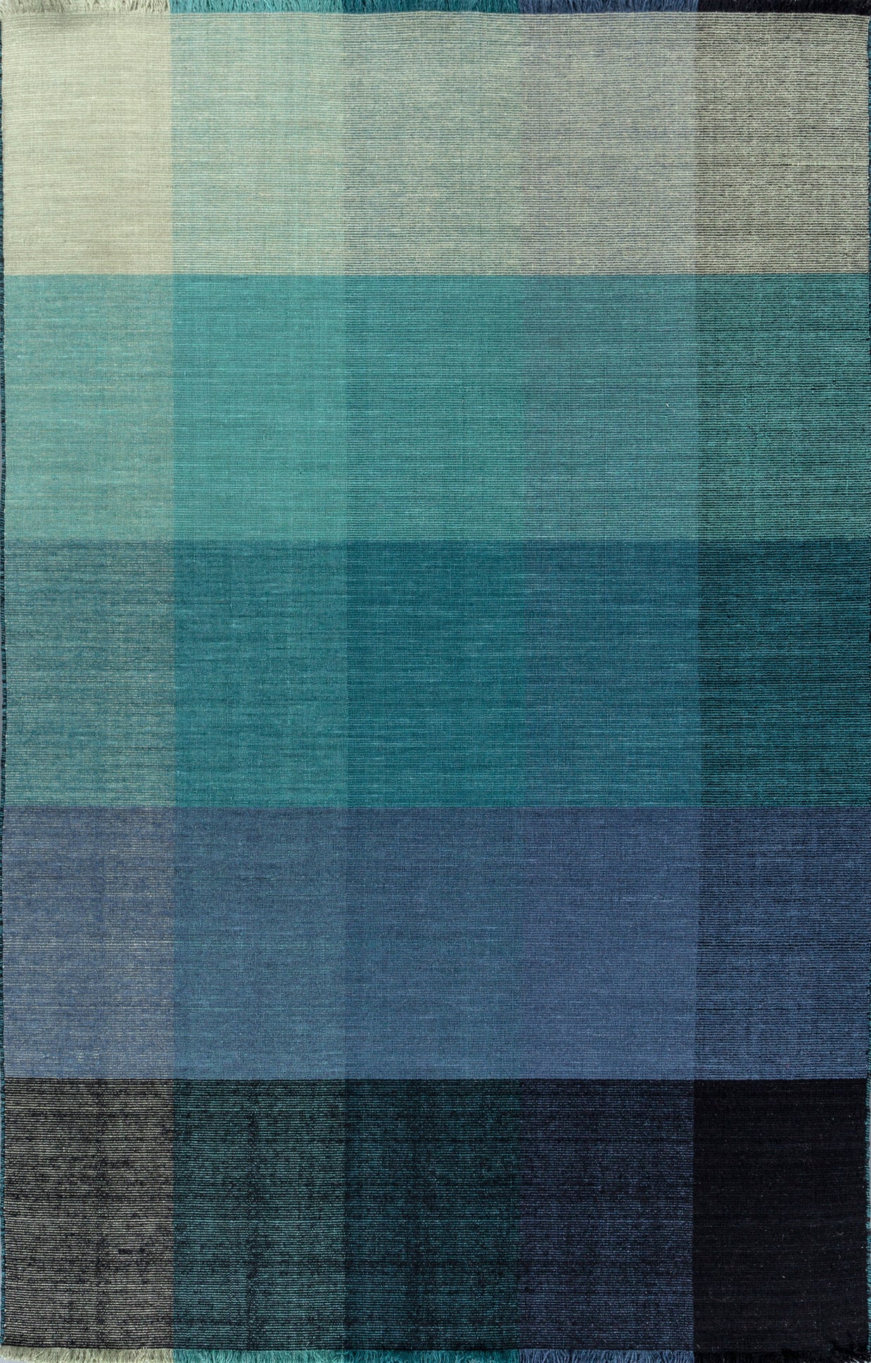 Carpet For Living room 6X9 Feet Blue Wool Rectangle Abstract Rug