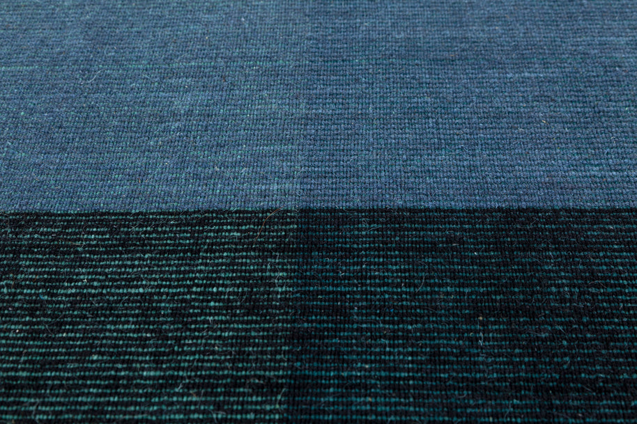 Carpet For Living room 6X9 Feet Blue Wool Rectangle Abstract Rug - I MEAN DESIGN