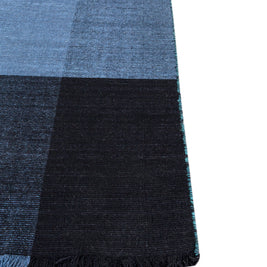 Carpet For Living room 6X9 Feet Blue Wool Rectangle Abstract Rug