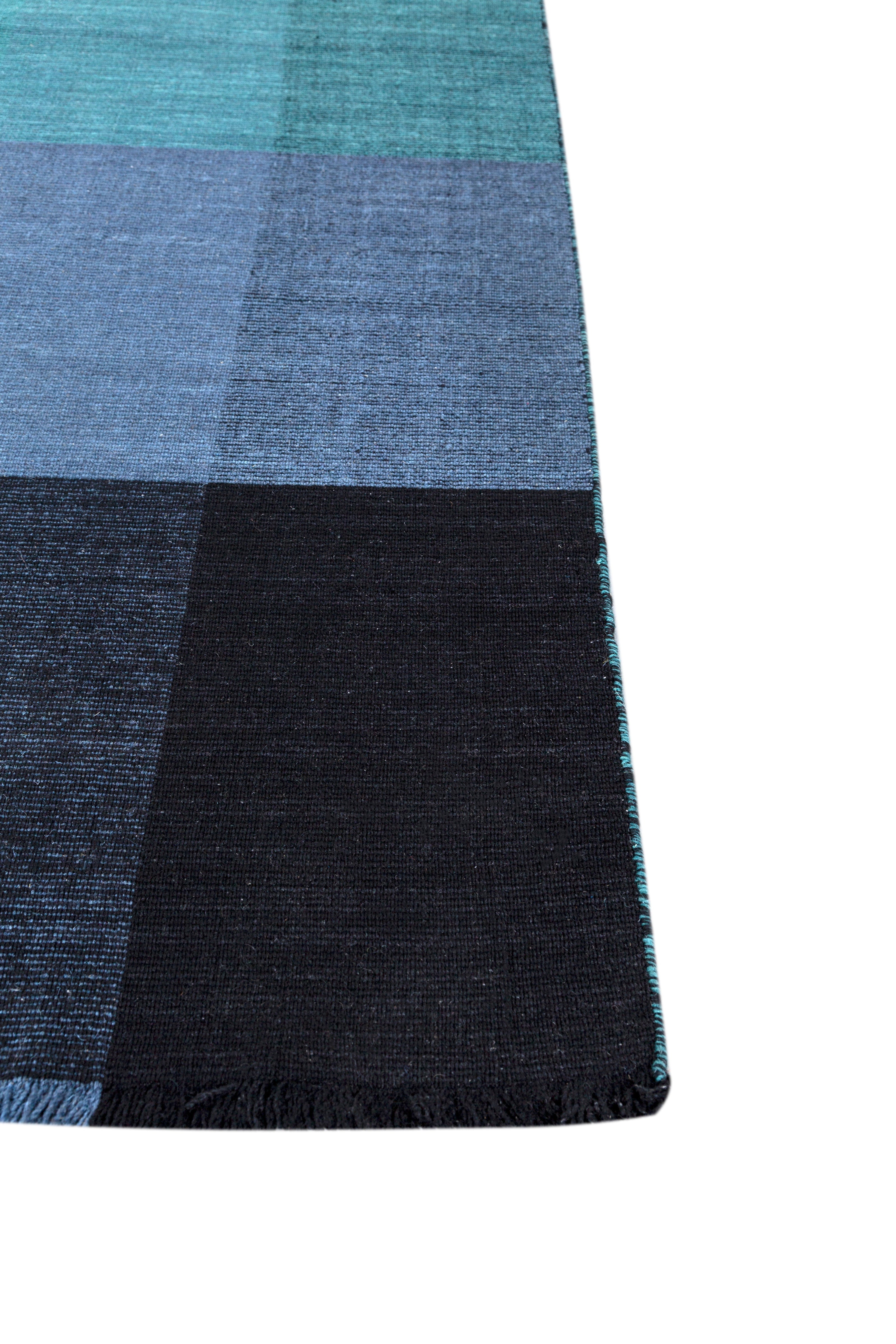 Carpet For Living room 6X9 Feet Blue Wool Rectangle Abstract Rug