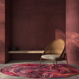 Carpet For Living room 6x9 Feet Pink and Purple Wool and Viscose Irregular Abstract Rug