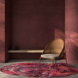 Carpet For Living room 6x9 Feet Pink and Purple Wool and Viscose Irregular Abstract Rug