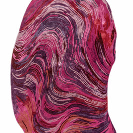 Carpet For Living room 6x9 Feet Pink and Purple Wool and Viscose Irregular Abstract Rug