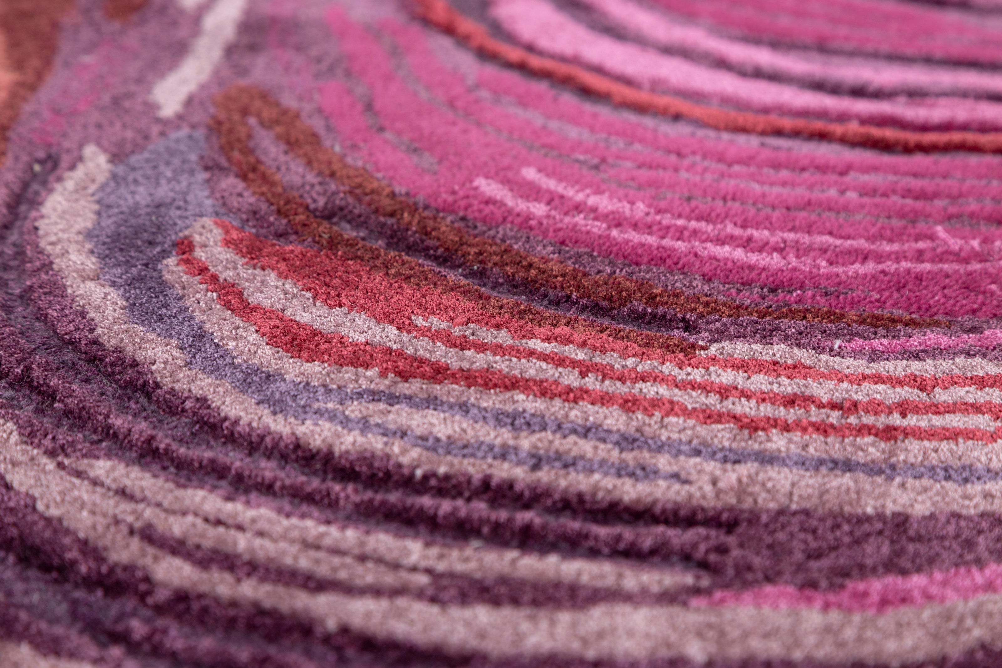 Carpet For Living room 6x9 Feet Pink and Purple Wool and Viscose Irregular Abstract Rug