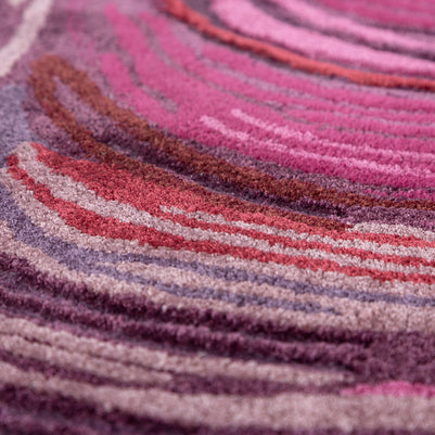 Carpet For Living room 6x9 Feet Pink and Purple Wool and Viscose Irregular Abstract Rug