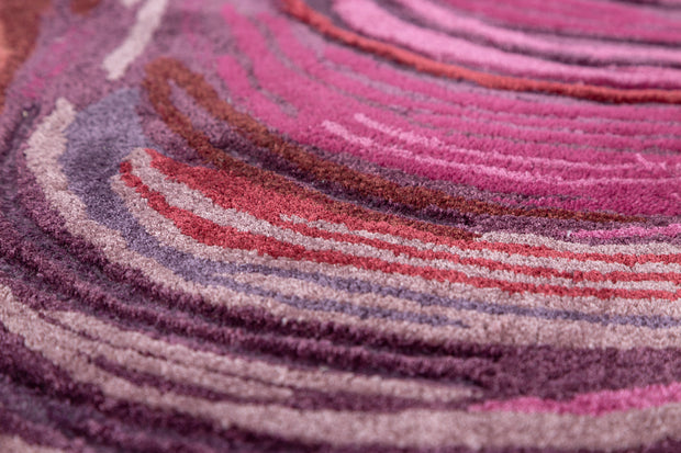 Carpet For Living room 6x9 Feet Pink and Purple Wool and Viscose Irregular Abstract Rug