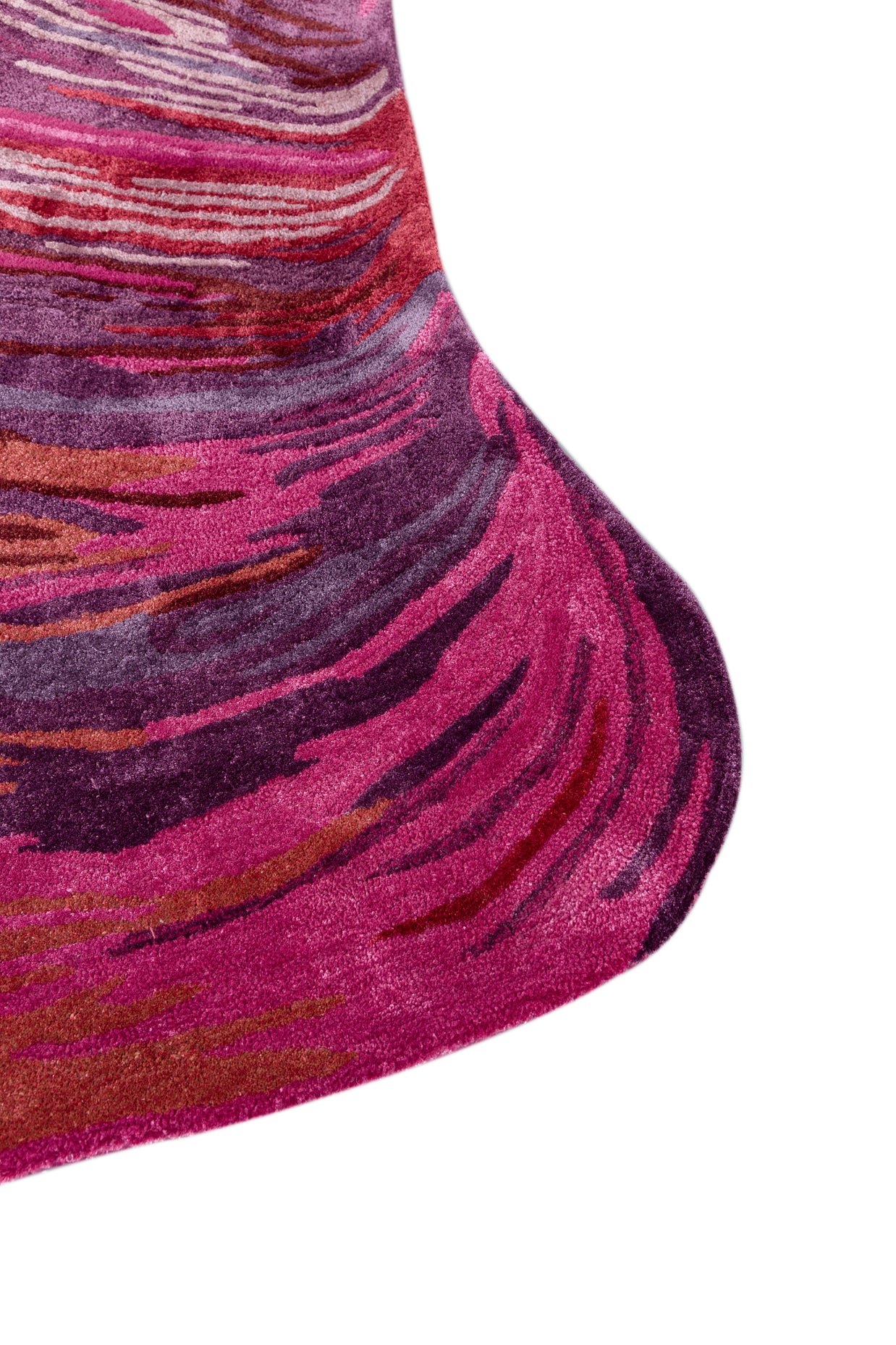 Carpet For Living room 6x9 Feet Pink and Purple Wool and Viscose Irregular Abstract Rug